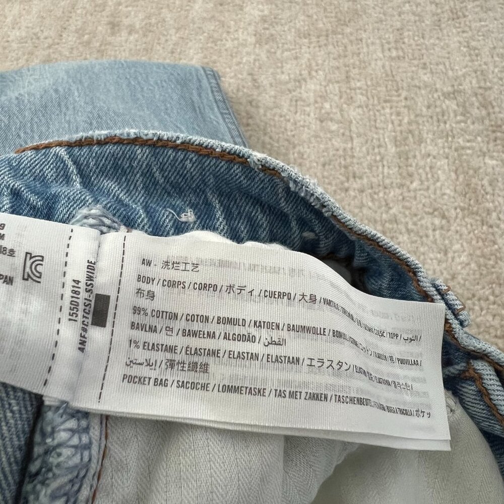 Abercrombie & Fitch Low Rise Baggy Blue Jeans 25/0 Short - Picture 9 of 10